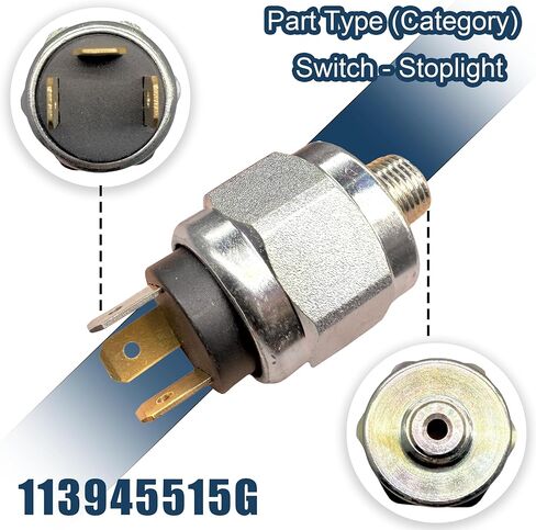 113945515G 3-Prong Brake Stop Light Switch Compatible With Audi 100 5000 Fox,Porsche 911 912 914 924 928 930,VW 411 412 Beetle Dasher Karmann Ghia Transporter Vanagon Replaces SLS-87,113945515D in Kuwait