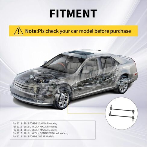 750740 Sway Bar Links Compatible with Ford Fusion Edge 2015-2018, Lincoln MKX 2013-2018/ Continental 2017-2018 in Kuwait