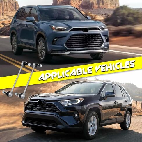 قطعتان من وصلات قضيب التثبيت الأمامي من سبائك الزنك والنيكل، متوافقة مع Toyota RAV4 2019-2024، RAV4 Prime 2021-2024، Highlander 2020-2022، Venza 2021-2024، استبدال # K750966 in Kuwait