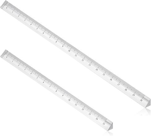 2 Pack Transparent Triangle Ruler Plastic Clear 15cm Measuring Tool Pocket Size Ruler Metric Rulers Small Architectural Scale Rulers Drafting Tools for Office and School in Kuwait