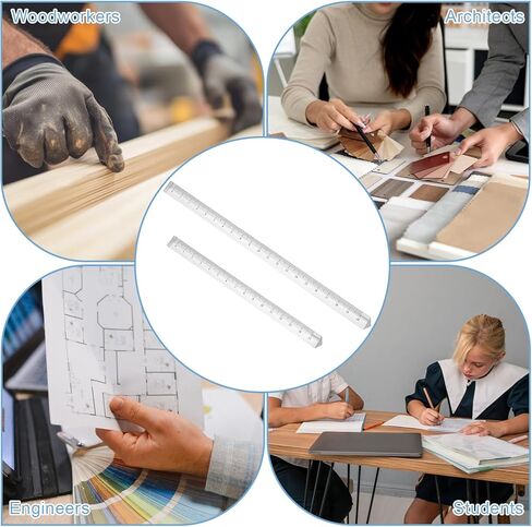 2 Pack Transparent Triangle Ruler Plastic Clear 15cm Measuring Tool Pocket Size Ruler Metric Rulers Small Architectural Scale Rulers Drafting Tools for Office and School in Kuwait