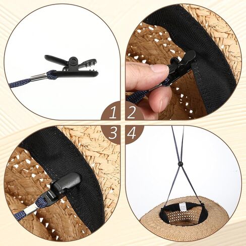 5 PCS Hat Clips for Wind, Adjustable Chin Straps for Hats Windproof Anti-Lost Chin Cord for Outdoor Hats, Baseball Caps Fishing Golfing Boating Hiking Travel in Kuwait
