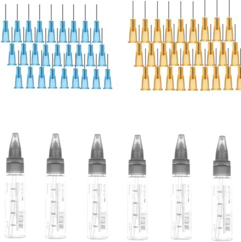 No-Clean Airbrush Accessories Kit - 6-Piece Paint Bottles & 100 Disposable Nozzles (0.3/0.5mm 50 Each) | Compatible with J15 No-Clean Airbrush Kit with Disposable Nozzle in Kuwait