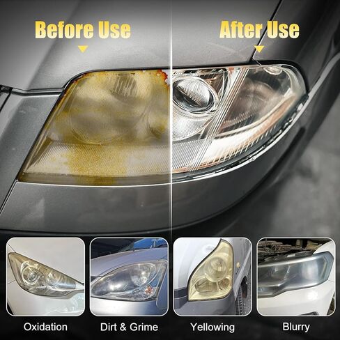 AOGCK car Headlight Repair Wet Wipe Set, Including Anti-Oxidation and Anti Yellowing Protective Coating, Used to Restore Headlight Transparency in Kuwait