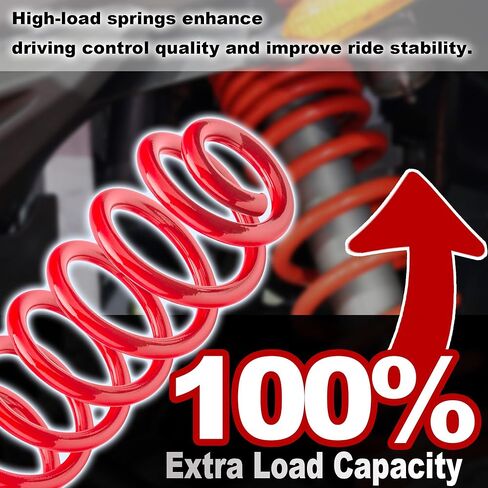 Rear Heavy Duty Coil Springs for Ram 1500 2019-2025 2WD 4WD, Provide 100% Extra Load (2000 lbs）-Red in Kuwait