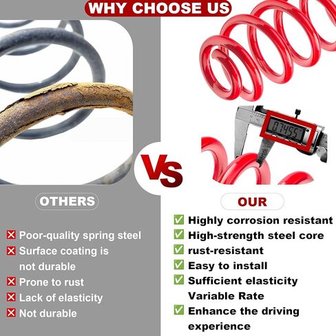 Rear Heavy Duty Coil Springs for Ram 1500 2019-2025 2WD 4WD, Provide 100% Extra Load (2000 lbs）-Red in Kuwait