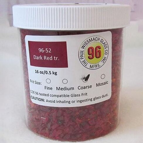 Wissmach Glass Frit Dark Red Coarse Transparent 1lb. 96 COE in Kuwait