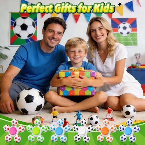 24 Pack Fidget Spinner for Soccer Party Favors, Sensory Fidget Toys Bulk for Classroom Prizes, Stress Relief Fidget Spinners for Kids with Autism ADHD, Goodie Bag Stuffers, Fidget for Kids in Kuwait