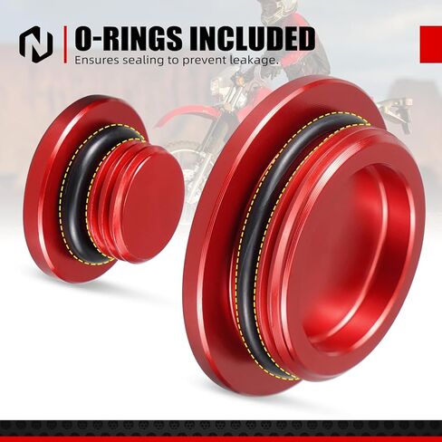 NICECNC Red Oil Level Gauge Dipstick Temperature + Crankcase Cover Cap Bolt Plug Kit, See Fitment in Kuwait