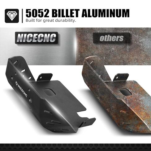 NICECNC Red Oil Level Gauge Dipstick Temperature + Black Skid Plate Bash Crash Plate Engine Bottom Protector Guard Cover, See Fitment in Kuwait