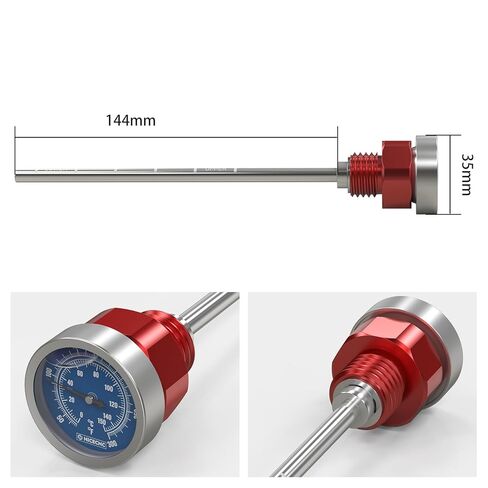 NICECNC Red Oil Level Gauge Dipstick Temperature + Black Skid Plate Bash Crash Plate Engine Bottom Protector Guard Cover, See Fitment in Kuwait