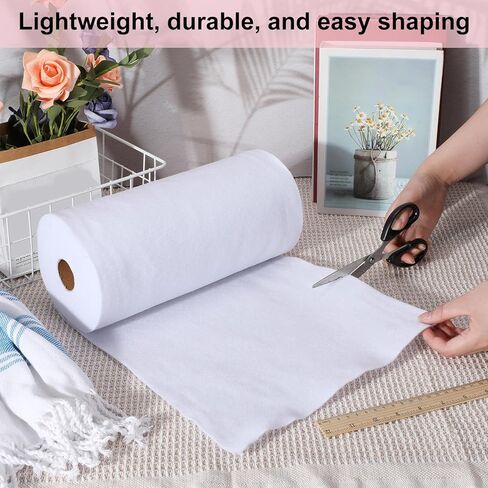 Vincreem 2 Rolls 12"x 10yd Quilting Batting Cotton Batting Roll Sewing Supplies for Needle Punched Quilt, DIY Project, Fabric Sewing Crafts(White) in Kuwait
