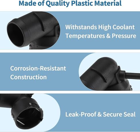 Engine Coolant Hose Connector for Volkswagen Atlas Cross Sport 2018-2023 Plastic Radiator Coolant Hose Pipe Connector No.3QF122291 Black 1 Pcs in Kuwait