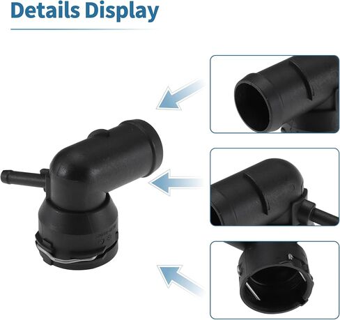 Engine Coolant Hose Connector for Volkswagen Atlas Cross Sport 2018-2023 Plastic Radiator Coolant Hose Pipe Connector No.3QF122291 Black 1 Pcs in Kuwait