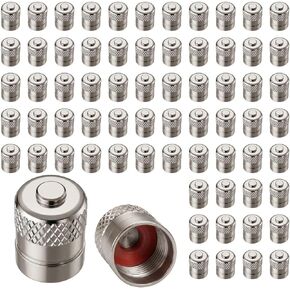 Metal Tire Valve Stem Caps - Bryxium 200 Pack Brass Tires Valves Stems Cap with Inner Seals, Wheel Air Cover, Chrome Tyre Nozzle Covers for Car Bike Truck and Motorcycle (Silver) in Saudi Arabia