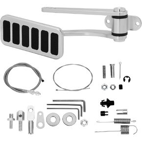 Universal Aluminum Polished Throttle Pedal, 2" x 4-1/2", with Stainless Steel Braided 36" Throttle Cable Kit and 24" Sleeve Cable Carb Bracket in Saudi Arabia