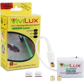 ViviLux 3-in-1 Rechargeable Green Laser System for Sewing & Quilting – Adjustable Line, Crosshair, and Dot Laser Heads, Hook and Loop Tape Mount in Saudi Arabia