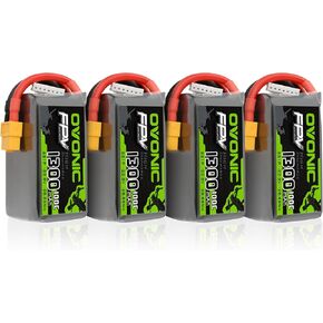 OVONIC 6S 1300mAh Lipo Battery 22.2V 100C Battery with XT60 Plug for RC Car Truck RC Vehicles Boat Drone RC Airplane Quadcopter Helicopter FPV Racing Hobby Models [1 Package Including 4 Batteries] in Kuwait