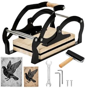 A3 Manual Lever Linocut Printing Press, Suitable for 25mm Thick Blocks, Even Pressure on Large Format, Reinforced Structure,Linocut Press Machine Design Includes Felt Pad & Rubber Roller in Kuwait