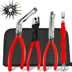 5-Pcs Electrical Disconnect & Hose Clamp Pliers Set + 18-Pc Terminal Kit, Hard-Shell Case – Connector Separator & Depinning Tool for MAF Sensor, Fuel Injector, Ignition Coil | Cars Trucks SUVs in Kuwait