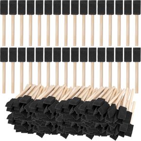 300 PCS 1 inch Small Sponge Paint Brush with Wooden Handle for Painting, Stains, DIY Crafts, Black in Kuwait