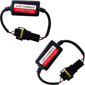 WZP 2PCS H11/H8/H9 جهاز فك ترميز Canbus، جهاز فك ترميز Canbus للضوء LED المقاوم للماء، أداة إلغاء رمز الخطأ في حزام Canbus المضاد للوميض والخالي من الأخطاء، جزء إصلاح بديل غير عالمي لمحول تعديل لمبة السيارة in Kuwait