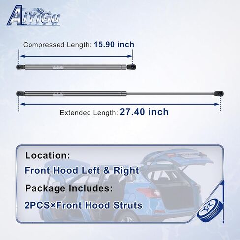 6333 Front Hood Struts Shocks Lift Supports Gas Springs Compatible with Toyota Camry 2007-2011 Base/CE/Hybrid/LE/SE/XLE, Pack of 2 PCS, Replaces PM1102 in Kuwait