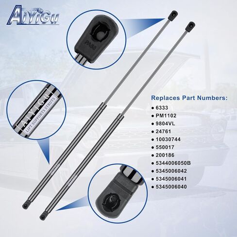 6333 Front Hood Struts Shocks Lift Supports Gas Springs Compatible with Toyota Camry 2007-2011 Base/CE/Hybrid/LE/SE/XLE, Pack of 2 PCS, Replaces PM1102 in Kuwait