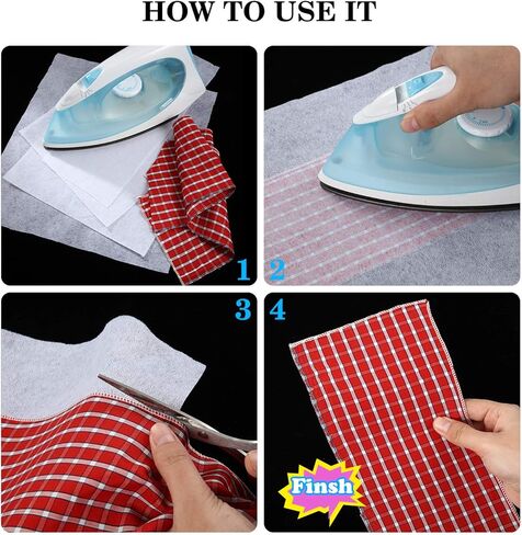 3 Pieces Fusible Interfacing Non-Woven Lightweight Polyester Interfacing (White, 20 Inch x 3 Yards) in Kuwait
