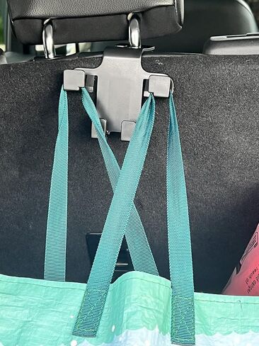 Foldable Car Seat Headrest Hooks 2-Pack – Hidden Design 360° Rotating Organizer for Bags, Groceries & Purses – Heavy Duty ABS Car Back Seat Hanger in Kuwait