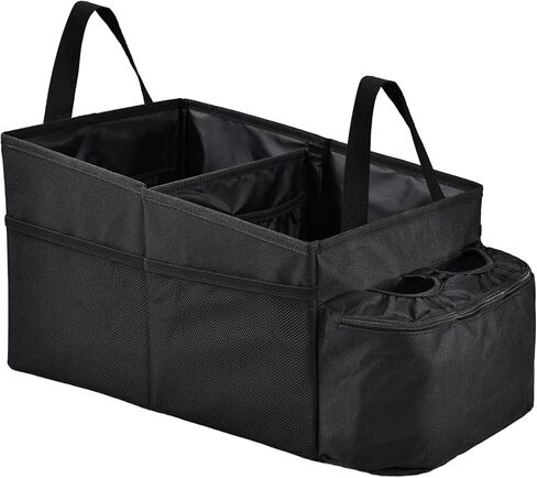 Car Seat Organizer Multi Pocket Backseat Organizer with Cup Holders, Collapsible Vehicle Storage Bag Secured to Front and Rear Seats via Seatbelt in Kuwait