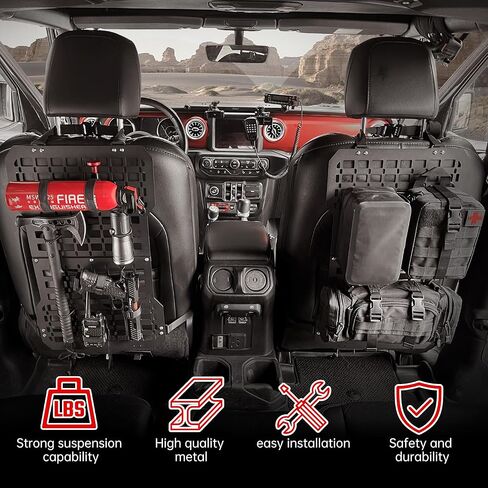 Tactical Seat Back Organizer Panel with Gun Rack Holder for All Vehicles in Kuwait