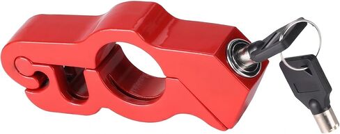 Bike Lock, Red Aluminum Alloy Handlebar Grip Protector Heavy Duty Anti Theft Motorcycle Brake Lock, Throttle Grip Guard with Keys for Electric Scooter Ebike Moped and Street Bike Safety in Kuwait