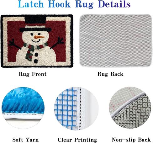 DIY Latch Hook Rug Kit Hen and Chicken Color-Stamped Carpet Tapestry 52x38cm Yarn Hooking Crochet Mat Home Floor Decor in Kuwait