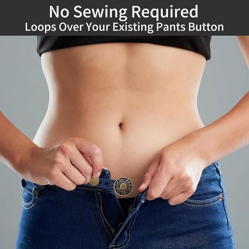24 Pcs Button Extenders for Jeans,Waist Extender for Pants, Pants Button Extender for Women & Men, No Sewing Waistband Extenders 1–1.8 Inches for Jeans Pants Collar in Kuwait