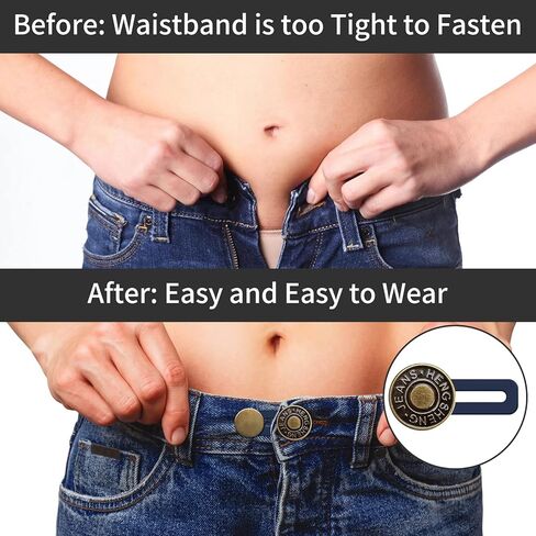 24 Pcs Button Extenders for Jeans,Waist Extender for Pants, Pants Button Extender for Women & Men, No Sewing Waistband Extenders 1–1.8 Inches for Jeans Pants Collar in Kuwait
