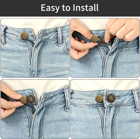 24 Pcs Button Extenders for Jeans,Waist Extender for Pants, Pants Button Extender for Women & Men, No Sewing Waistband Extenders 1–1.8 Inches for Jeans Pants Collar in Kuwait
