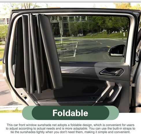 4PCS Car Side Window Sun Shades, Magnetic Foldable Car Front and Rear Side Window Sunshade, Auto Curtain Blackout Covers UV Protection Heat Insulation, Universal Interior Accessories for Cars in Kuwait