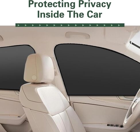 4PCS Car Side Window Sun Shades, Magnetic Foldable Car Front and Rear Side Window Sunshade, Auto Curtain Blackout Covers UV Protection Heat Insulation, Universal Interior Accessories for Cars in Kuwait