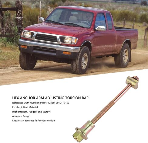 Qinlorgo Hex Anchor Arm ضبط شريط الالتواء، تركيب يسار خلفي يمين من الفولاذ المقوى، 90101-12159 بديل للبيك اب T100، مثالي لإصلاح السيارات in Kuwait