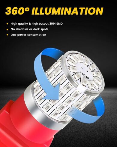 مصابيح إضاءة LED حمراء PHINLION 3157، فائقة السطوع 72-SMD 3156 3057 3357 4057 4157 بديلة لشاحنة السيارة الخلفية ومصابيح الفرامل الخلفية وامض إشارة الانعطاف، حزمة من 2 in Kuwait