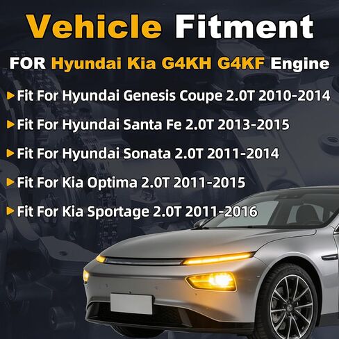 G4KH G4KF 2.0 Engine Crankshaft & Con-Rods & Bearing Kit Fit for Hyundai Genesis Coupe Sonata Santa Fe Kia Optima Sportage 2.0T L4 2010-2016 23111-2G400 71RZ6-2GF00 23510-2G430 in Kuwait