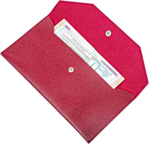 1Pcs Envelope Wallets for Women Burgundy Pu Leather Reusable Cash Holder Envelope Wallet Cash Wallets for Women Money Holder Stuffing Cashs Only Wallet Budget Card Bill Holders Coupon Organizer in Kuwait