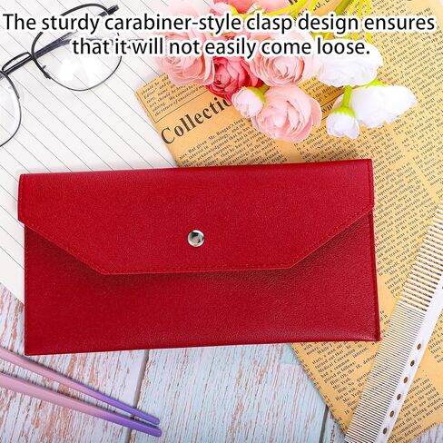 1Pcs Envelope Wallets for Women Burgundy Pu Leather Reusable Cash Holder Envelope Wallet Cash Wallets for Women Money Holder Stuffing Cashs Only Wallet Budget Card Bill Holders Coupon Organizer in Kuwait