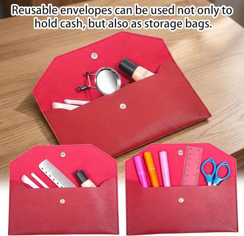 1Pcs Envelope Wallets for Women Burgundy Pu Leather Reusable Cash Holder Envelope Wallet Cash Wallets for Women Money Holder Stuffing Cashs Only Wallet Budget Card Bill Holders Coupon Organizer in Kuwait