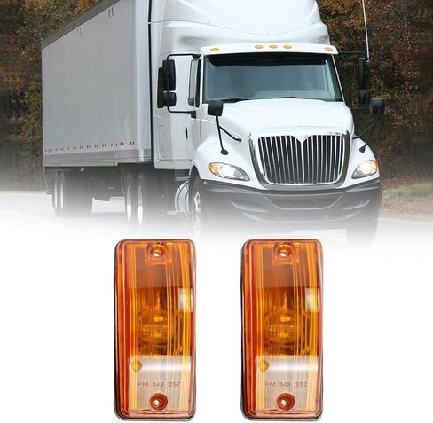 Cab Turn Signal Marker Light Assembly with Rubber Grommet Amber Fit for International Prostar Truck Behind Fender 2 PCS in Kuwait