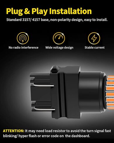 مصابيح LED 3157 3457 4057 باللون الأصفر الكهرمان متوافقة مع Ford 2011-2016 F250 F350 مصابيح إشارة الانعطاف الأمامية فائقة التحمل و2005-2020 F250 F350 مصابيح إشارة الانعطاف الخلفية فائقة التحمل، حزمة من 2 in Kuwait