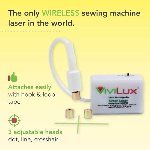 نظام ليزر أخضر ViviLux 3 في 1 قابل لإعادة الشحن للخياطة ولحف اللحف - خط قابل للتعديل، وشعيرات متقاطعة، ورؤوس ليزر نقطية، وشريط لاصق لاصق فيلكرو in Kuwait