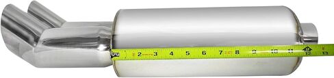 Spec-D ضبط طرف مائل مزدوج 3 "مخرج 2.5" مدخل كاتم صوت عادم غير قابل للصدأ in Kuwait