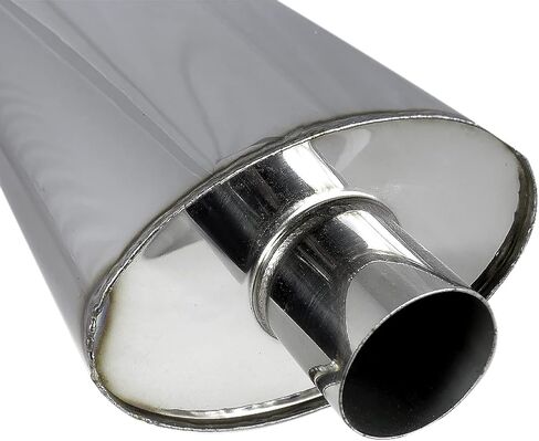 Spec-D ضبط طرف مائل مزدوج 3 "مخرج 2.5" مدخل كاتم صوت عادم غير قابل للصدأ in Kuwait